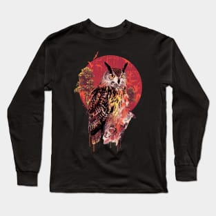 Owl Red Long Sleeve T-Shirt